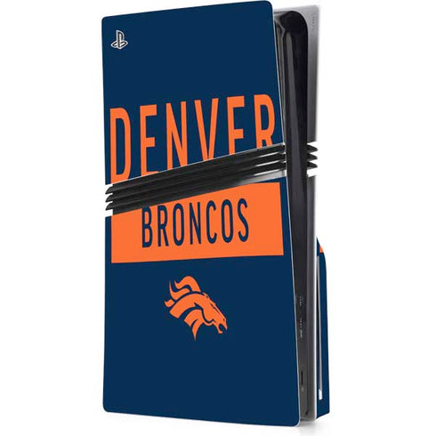 NFL Denver Broncos Blue Performance Series PS5 Pro Disk Console Skin