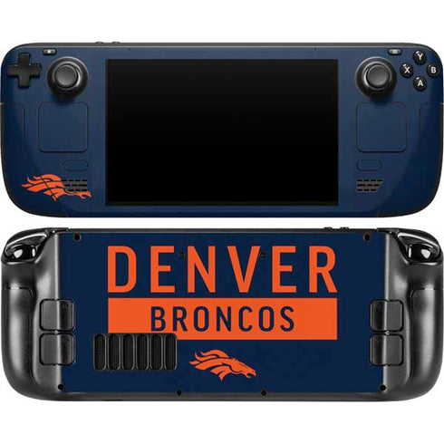 NFL Denver Broncos Blue Performance Series Steam Deck Handheld Gaming Computer OLED Skin