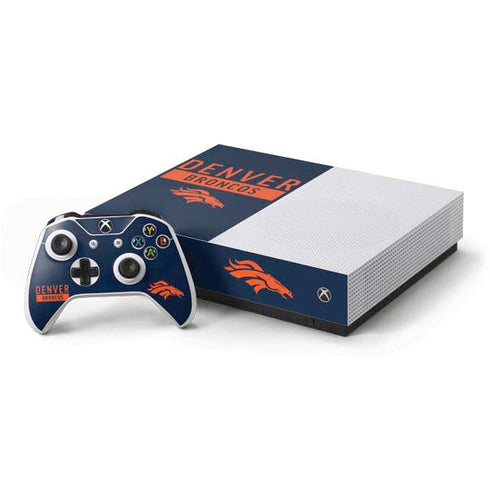 NFL Denver Broncos Blue Performance Series Xbox One S All-Digital Edition Bundle Skin