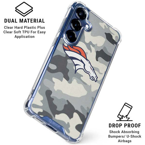 NFL Denver Broncos Camo Galaxy S25 Plus Clear Case