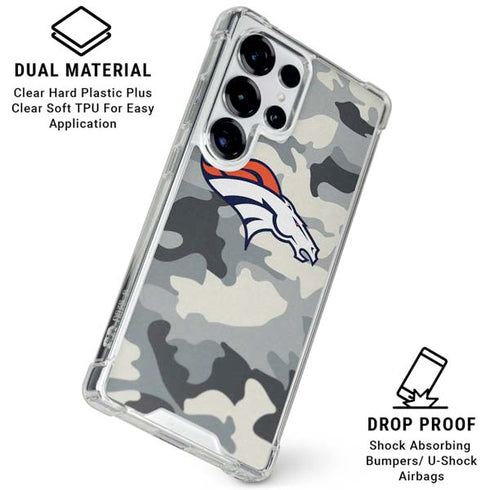 NFL Denver Broncos Camo Galaxy S26 Ultra Clear Case