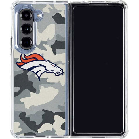 NFL Denver Broncos Camo Galaxy Z Fold5 5G Clear Case