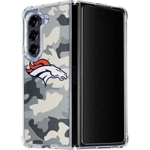NFL Denver Broncos Camo Galaxy Z Fold5 5G Clear Case