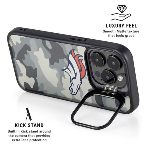 NFL Denver Broncos Camo iPhone 14 Pro Max Kickstand Case