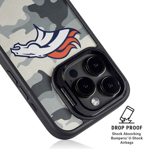 NFL Denver Broncos Camo iPhone 14 Pro Max Kickstand Case