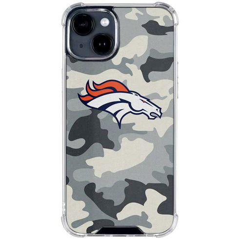 NFL Denver Broncos Camo iPhone 15 Clear Case