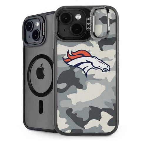 NFL Denver Broncos Camo iPhone 15 Plus Kickstand Case