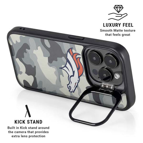 NFL Denver Broncos Camo iPhone 15 Pro Max Kickstand Case