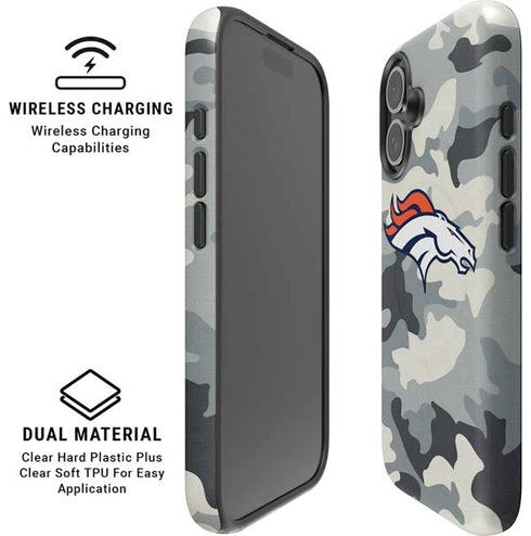 NFL Denver Broncos Camo iPhone 16 Magsafe Impact Case