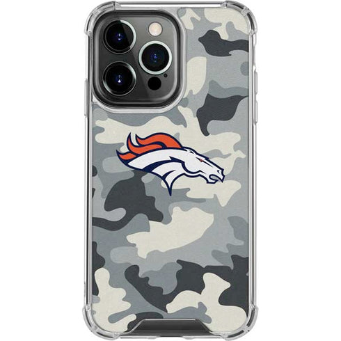 NFL Denver Broncos Camo iPhone 16 Pro Clear Case