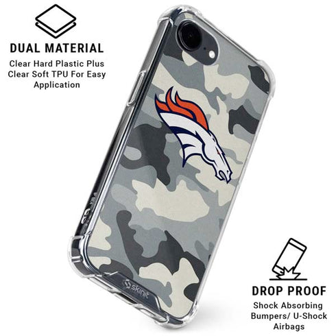 NFL Denver Broncos Camo iPhone 16e Clear Case