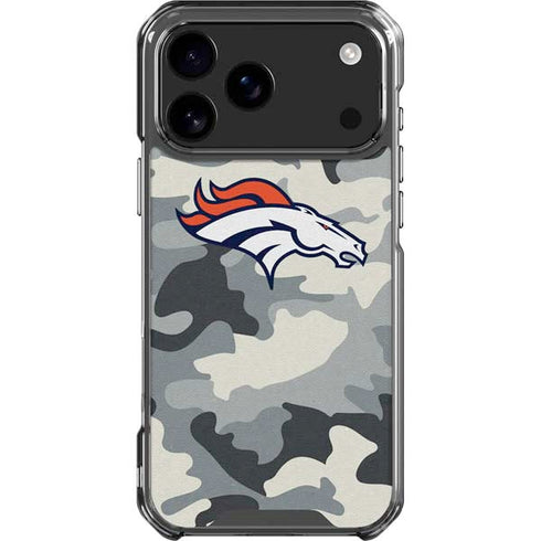 NFL Denver Broncos Camo iPhone 18 Pro Max Clear Case