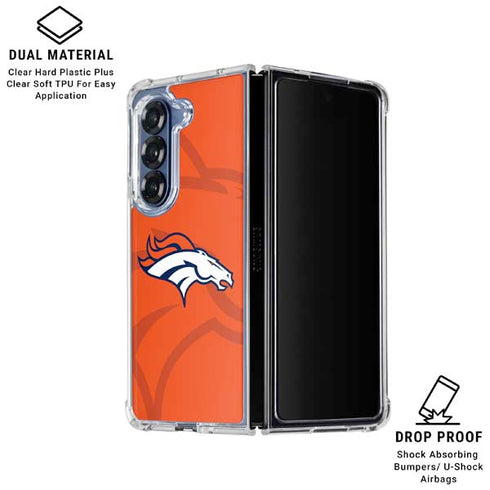 NFL Denver Broncos Double Vision Galaxy Z Fold6 Clear Case
