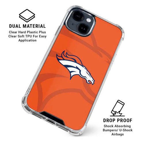 NFL Denver Broncos Double Vision iPhone 15 Clear Case