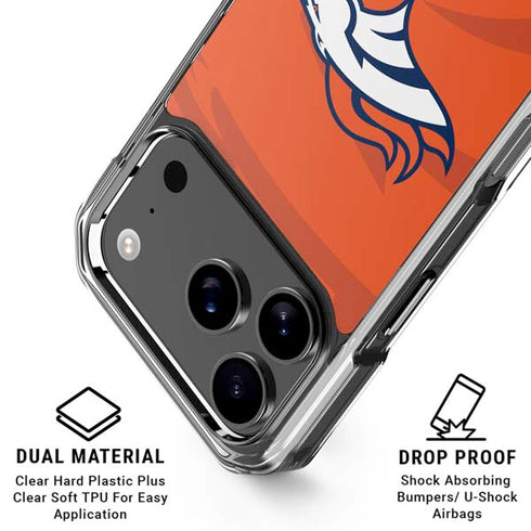 NFL Denver Broncos Double Vision iPhone 18 Pro Clear Case