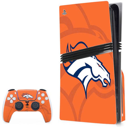 NFL Denver Broncos Double Vision PS5 Pro Disk Bundle Skin