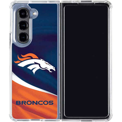 NFL Denver Broncos Galaxy Z Fold5 5G Clear Case
