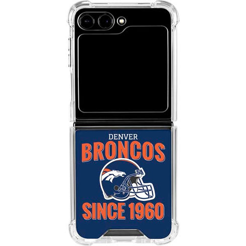 NFL Denver Broncos Helmet Galaxy Z Flip6 Clear Case