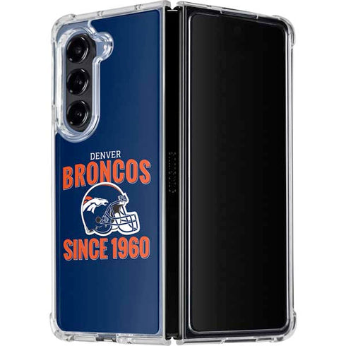 NFL Denver Broncos Helmet Galaxy Z Fold5 5G Clear Case