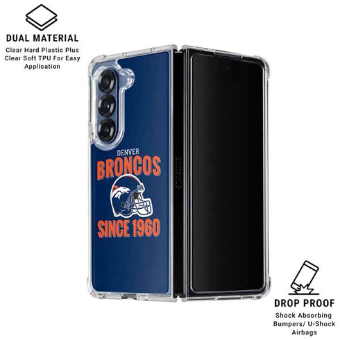 NFL Denver Broncos Helmet Galaxy Z Fold6 Clear Case