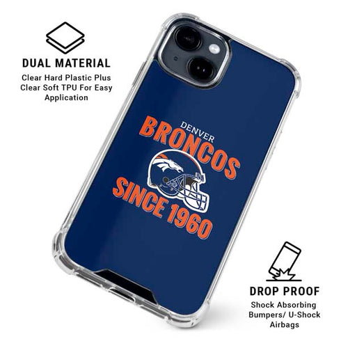 NFL Denver Broncos Helmet iPhone 15 Clear Case