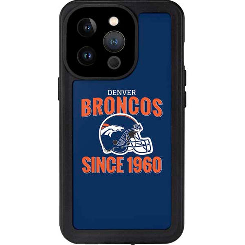 NFL Denver Broncos Helmet iPhone 15 Pro Waterproof Case