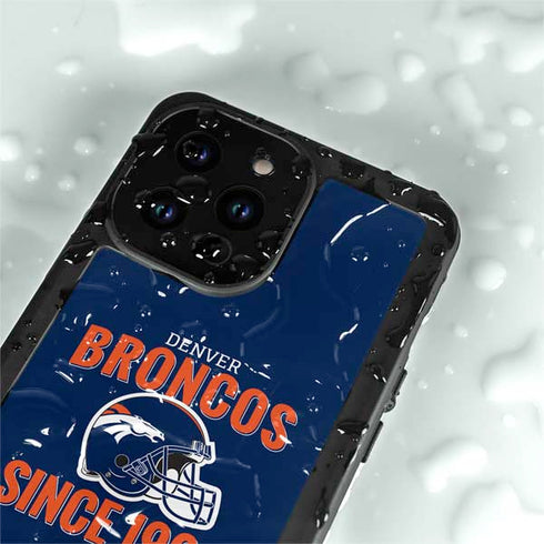 NFL Denver Broncos Helmet iPhone 15 Pro Waterproof Case