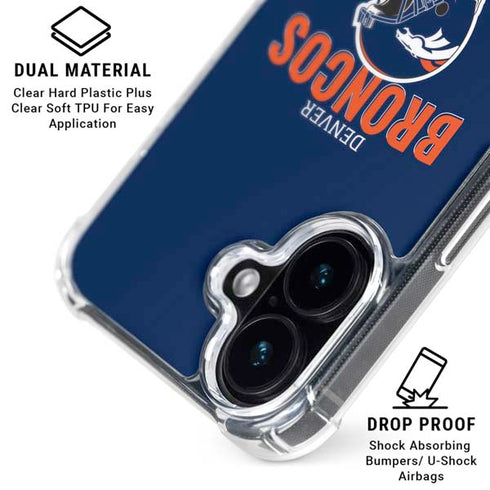NFL Denver Broncos Helmet iPhone 16 Plus Clear Case