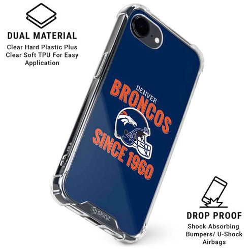 NFL Denver Broncos Helmet iPhone 16e Clear Case