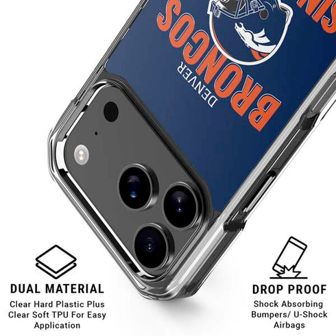 NFL Denver Broncos Helmet iPhone 18 Pro Clear Case