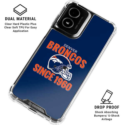 NFL Denver Broncos Helmet Moto G Power 5G (2024) Clear Case