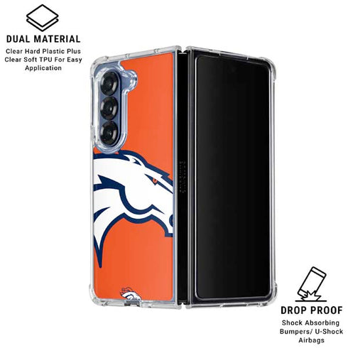 NFL Denver Broncos Large Logo Galaxy Z Fold6 Clear Case