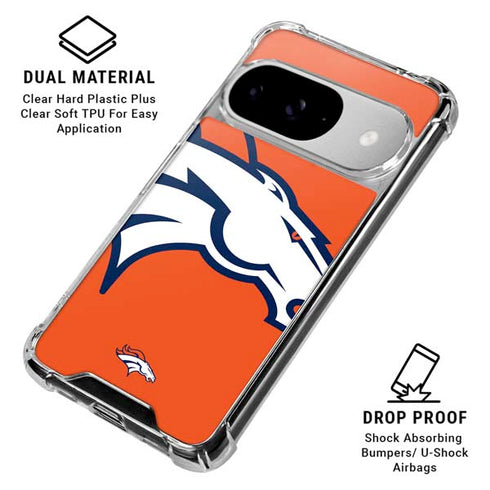 NFL Denver Broncos Large Logo Google Pixel 10 Clear Case