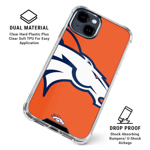 NFL Denver Broncos Large Logo iPhone 15 Clear Case