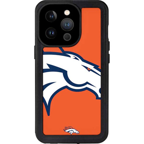 NFL Denver Broncos Large Logo iPhone 15 Pro Waterproof Case