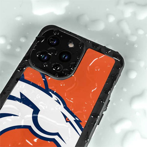 NFL Denver Broncos Large Logo iPhone 15 Pro Waterproof Case