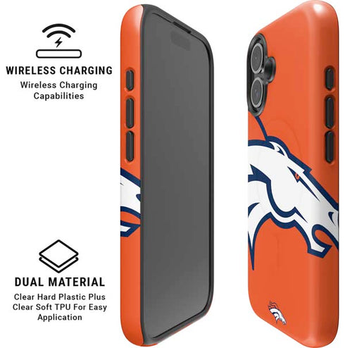 NFL Denver Broncos Large Logo iPhone 16 Magsafe Impact Case
