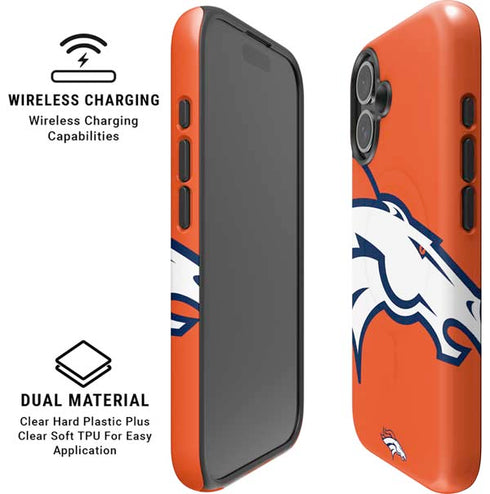 NFL Denver Broncos Large Logo iPhone 16 Plus Magsafe Impact Case
