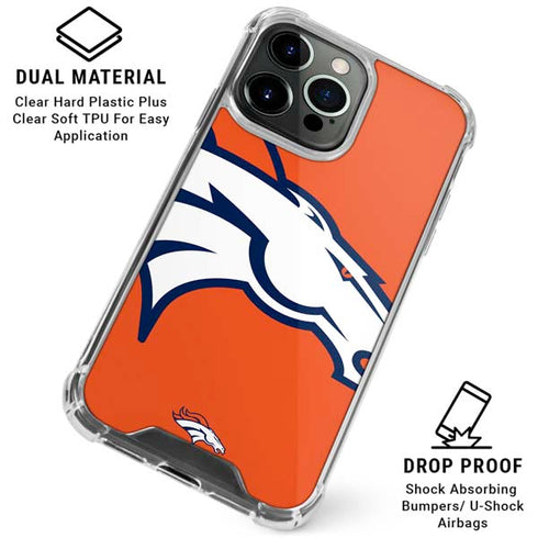 NFL Denver Broncos Large Logo iPhone 16 Pro Clear Case