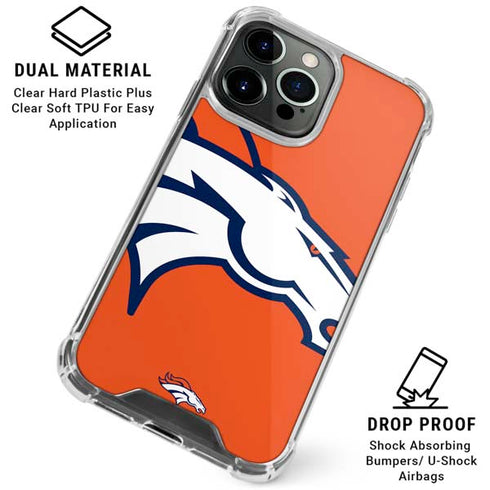 NFL Denver Broncos Large Logo iPhone 16 Pro Max Clear Case