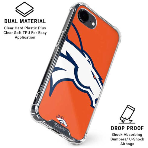 NFL Denver Broncos Large Logo iPhone 16e Clear Case