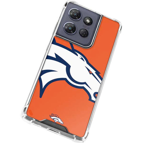 NFL Denver Broncos Large Logo Moto G 5G (2025) Clear Case