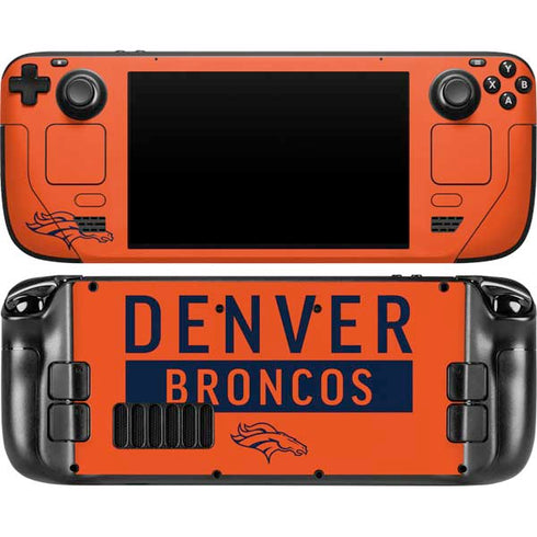 NFL Denver Broncos Orange Performance Series Steam Deck Handheld Gaming Computer OLED Skin