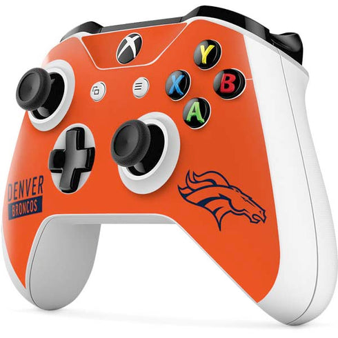 NFL Denver Broncos Orange Performance Series Xbox One S All-Digital Edition Bundle Skin