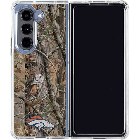 NFL Denver Broncos Realtree AP Camo Galaxy Z Fold5 5G Clear Case