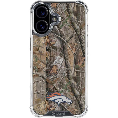 NFL Denver Broncos Realtree AP Camo iPhone 16 Plus Clear Case