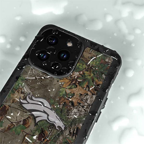 NFL Denver Broncos Realtree Xtra Green Camo iPhone 15 Pro Waterproof Case
