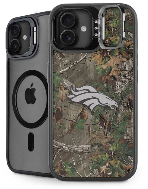 NFL Denver Broncos Realtree Xtra Green Camo iPhone 16 Kickstand Case