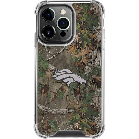NFL Denver Broncos Realtree Xtra Green Camo iPhone 16 Pro Clear Case