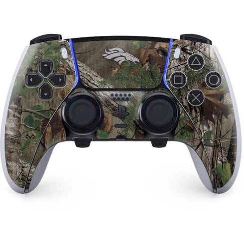 NFL Denver Broncos Realtree Xtra Green Camo PS5 DualSense Edge Pro Controller Skin